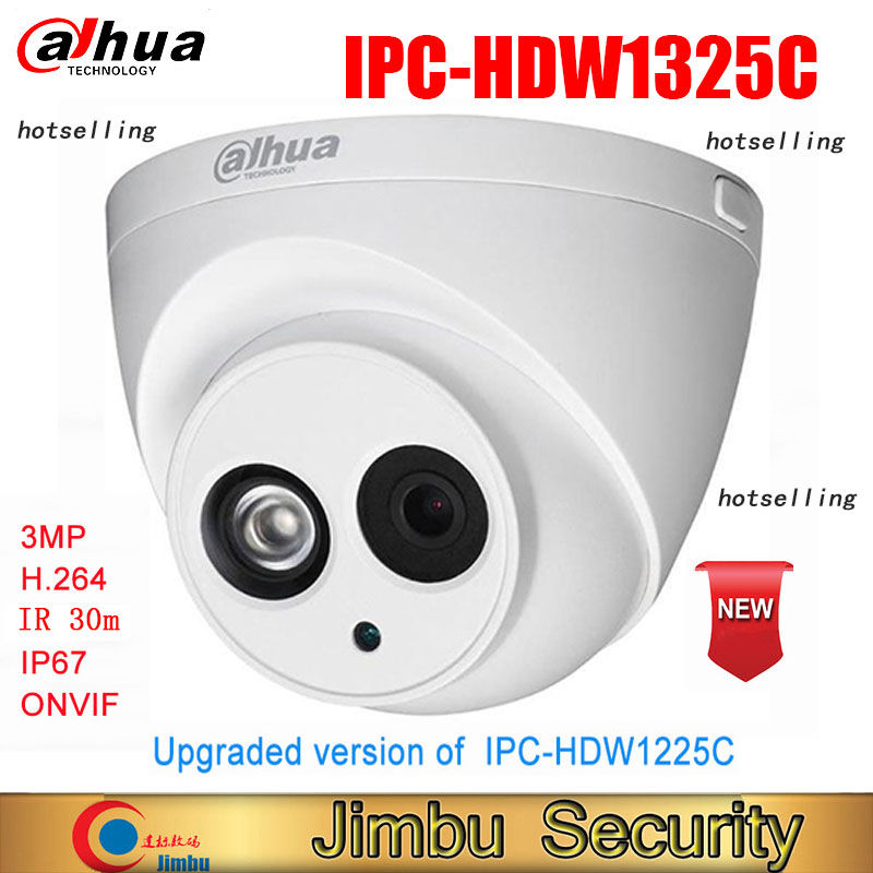 

Dahua 3MP IP Camera 3MP IPC-HDW1325C H.264 IP67 ONVIF IR 30M Surveillance Network Dome Camera 3DNR Day/Night