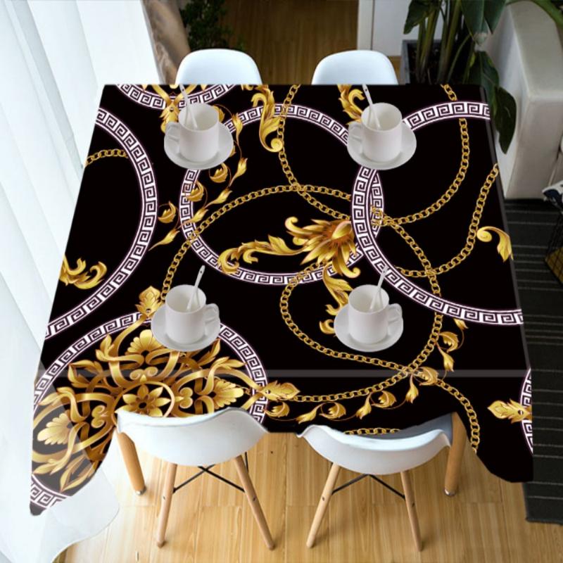 

Hollow Shape Pattern Table Cloths Polyester Washable Cover Long Table Cloth for Kitchen Party Decor,Vintage Style Desk Cloth, Color-2
