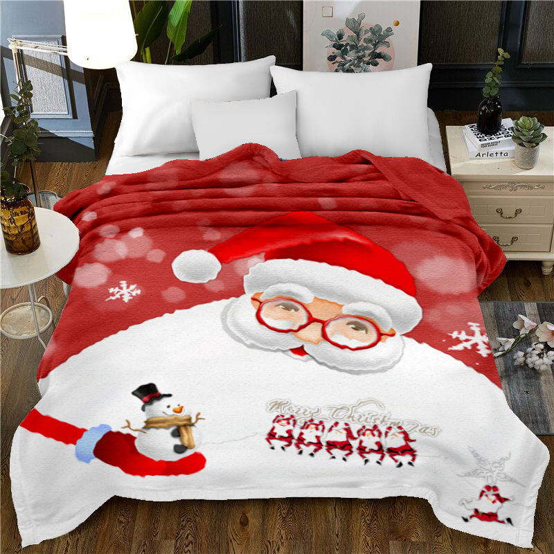 

Home Textile Throw blanket Santa snow Flannel fleece bedspread elephant quilts 150*200cm New 3D blanket bed covers Christmas bed