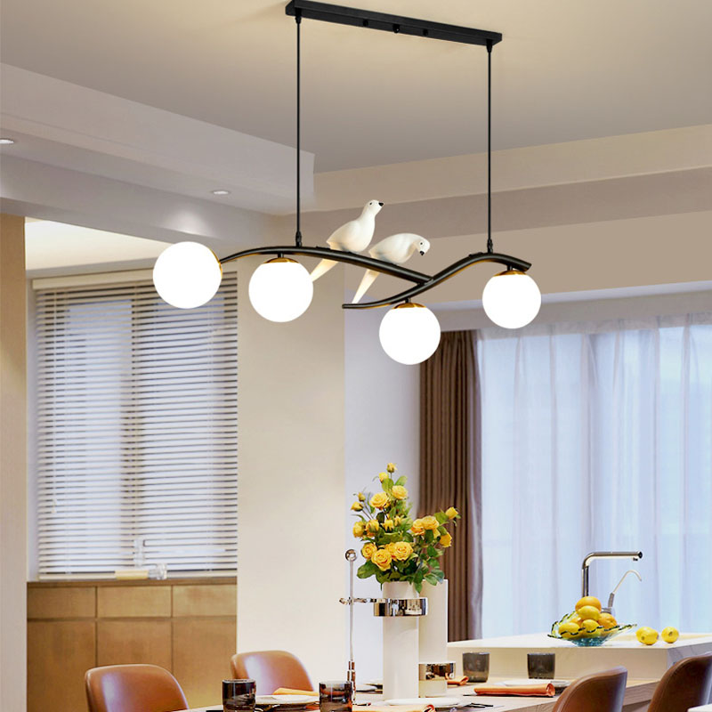 

Scandinavian style bird chandelier simple modern creative restaurant chandelier Glass Hanging Lamp For Dining room AC110V/220V