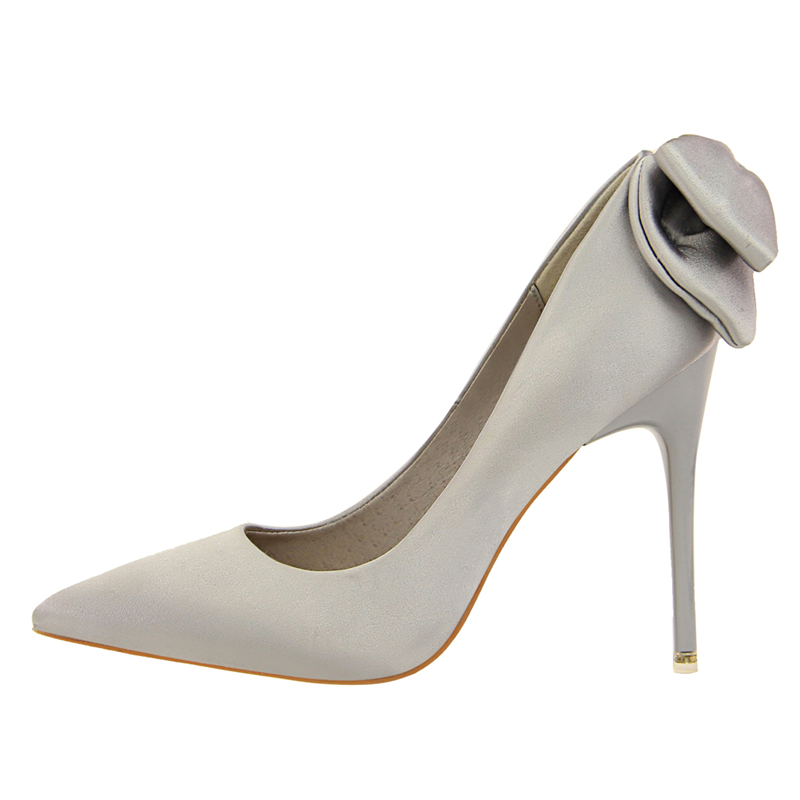 

Pointed toe high-heeled pump women shoes 10.5cm elegant style high-heeled shoes new bowknot ladies pump wedding, Green
