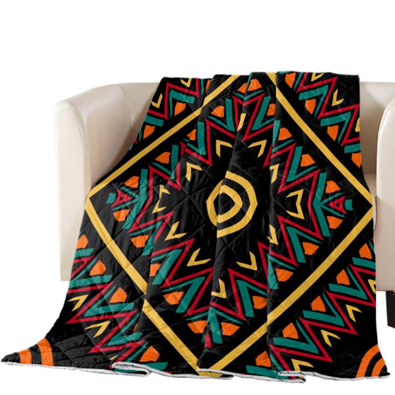 

Color Geometric Pattern Summer Quilt Personalized Air Conditioning Comforter Throw Blanket Soft Print Bed Cover Bedspread, As pic