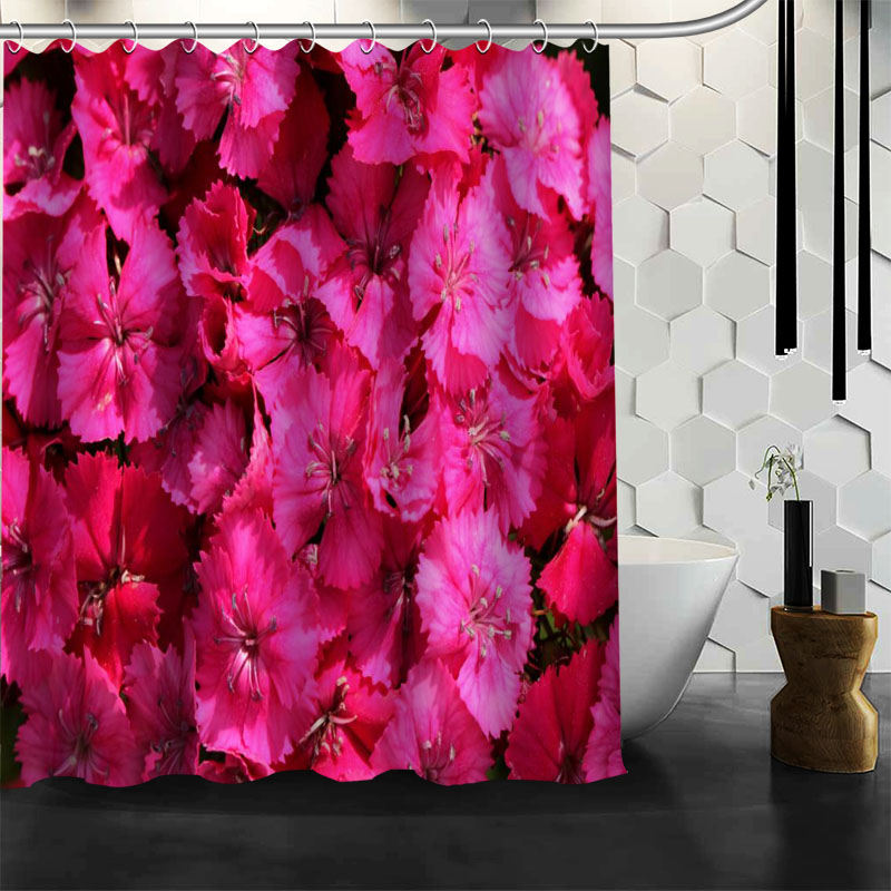 

New Custom Flowers Carnation Shower Curtain Bath Curtain Waterproof Fabric Bathroom A2020.5.26