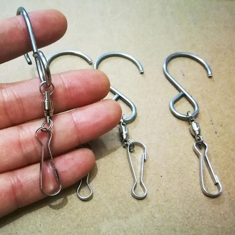 

10pcs/set Ornaments Flower Basket Hanging Hook DIY Multifunctional Party Swivel Clip Wind Chimes Stainless Steel Plants Twisters