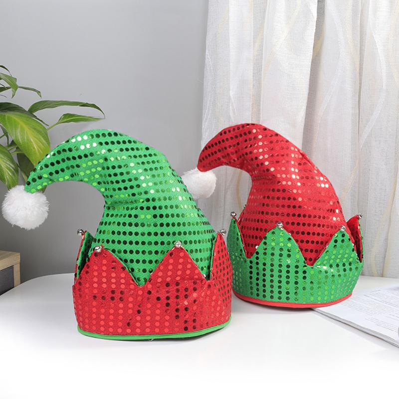 

Hat Santa Hats with Sequins for Christmas Party Costume New Year Gift Accessory Red/Green WXV Sale