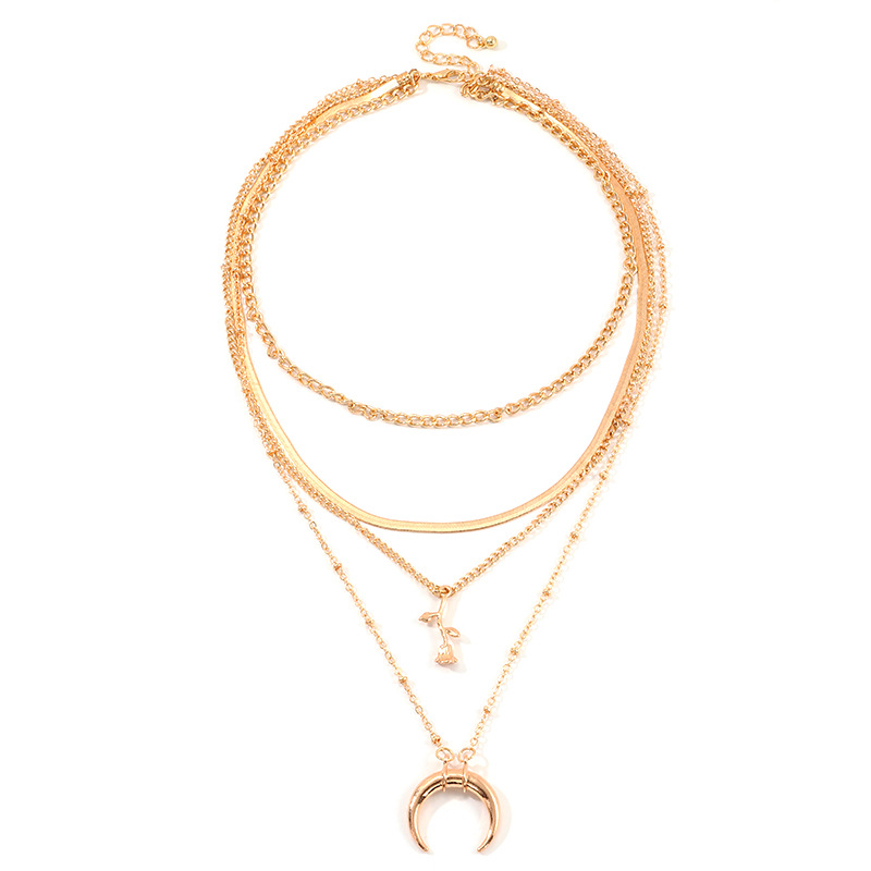 

Rose Moon Golden Choker Necklace For Women Fashion Jewelry Collares Chain Friend Novel Accessories Aesthetics Suspension XL10138