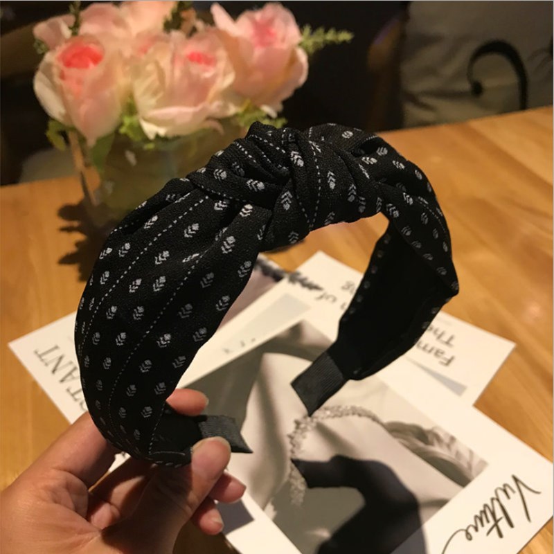 

Fashion hair accessories women's middle knotted headband fabric sweet plaid cherry headband wild wash hair band headwear girl's