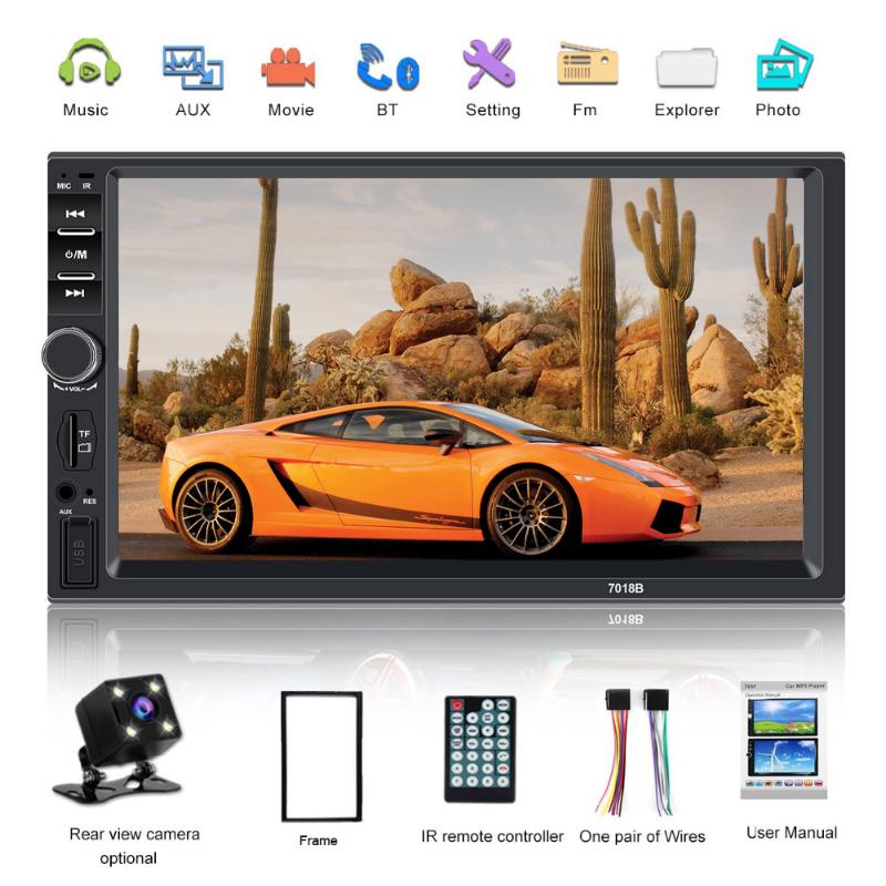 

2 din Car Radio Bluetooth Multimedia Player HD 7" autoradio 2din Touch Screen Auto audio Car Stereo MP5 USB TF FM Camera 7018B