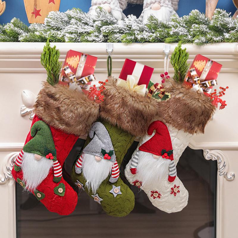 

Christmas Stockings Faceless Doll Candy Bag Xmas Decoration Tree Ornament Little Lovely Christmas Socks Ornaments Santa