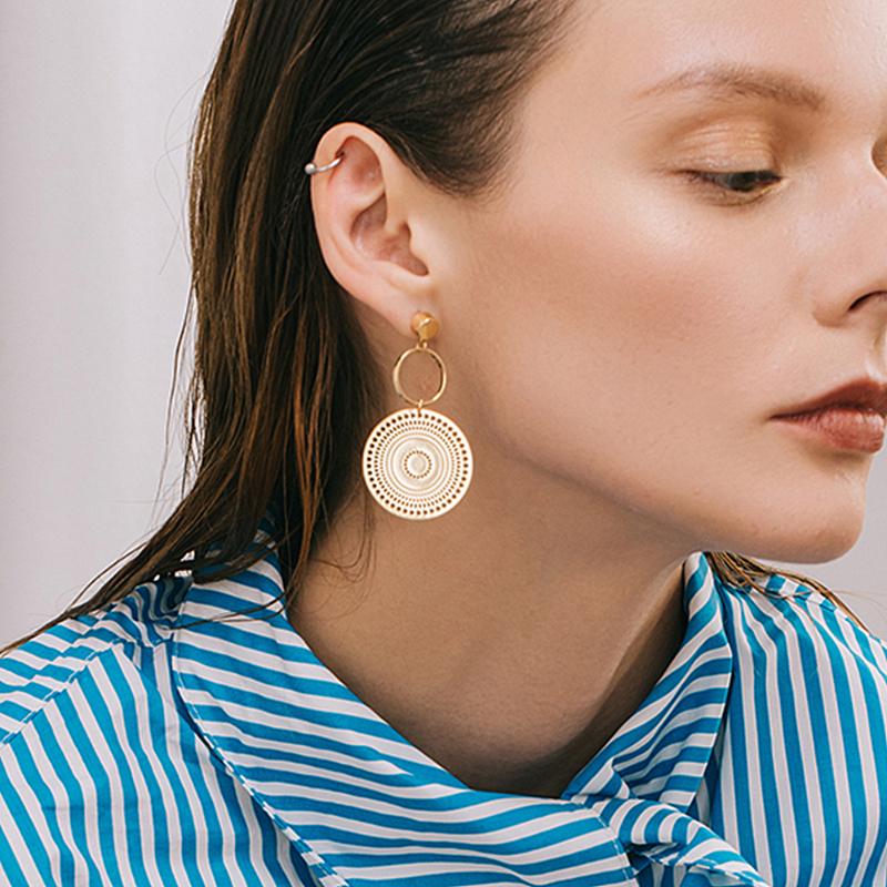 

Gold Geometric Drop Earrings For Women 2020 Statement Dangle Earring Fashion Jewelry Accessories Wedding Gift