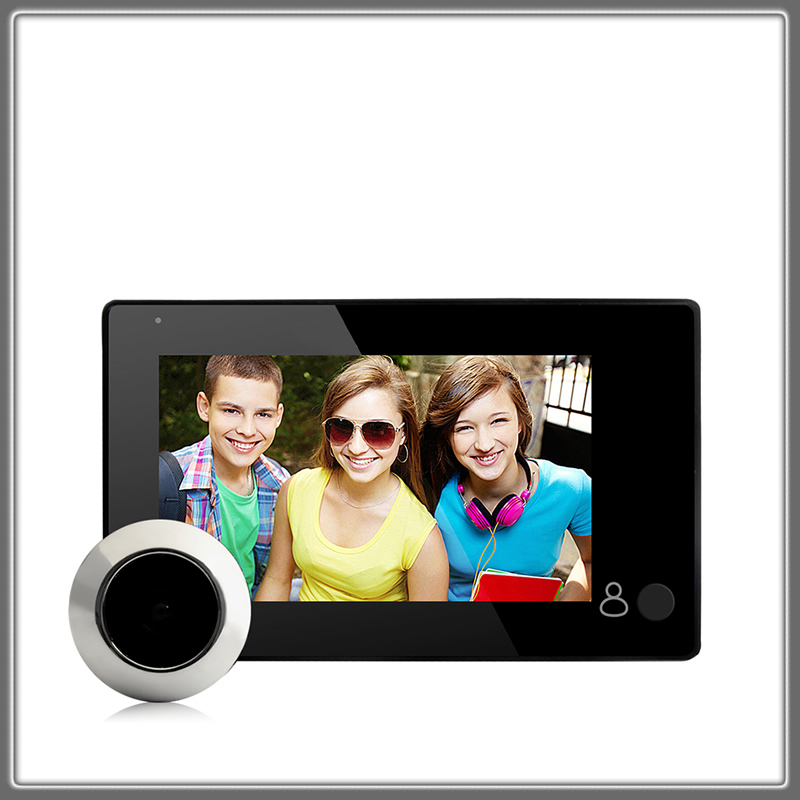 

1080P Peephole Door Camera 4.3 Inch Color Screen With Door Bell LED Lights Electronic Doorbell Viewer Security M4300B