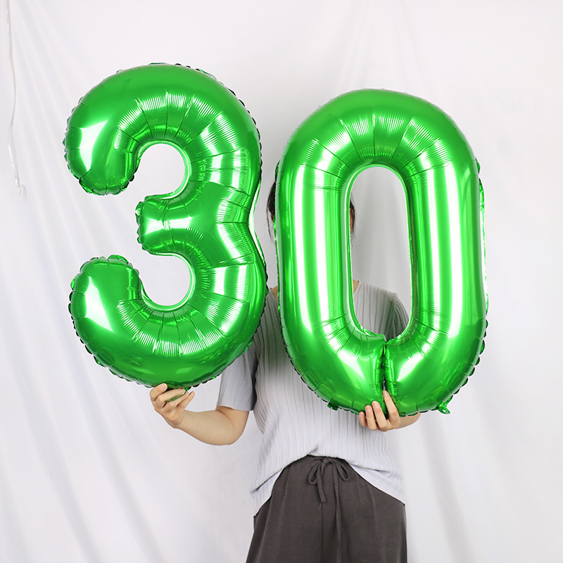 

32inch green number foil balloons Digit Helium globos Baby Shower Birthday Party Decorations kids Party Supplies Wedding toys