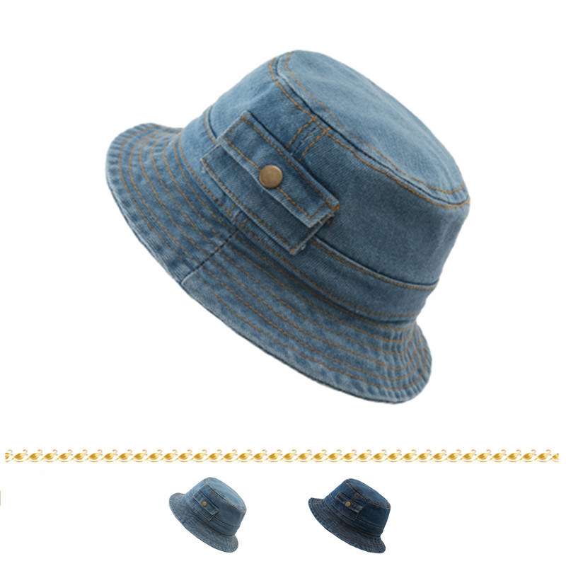 

SILOQIN 2020 New Summer Children's Hat Sun protection Fisherman's hats Outdoor Travel All-match Leisure Cap Fashion Denim Caps, Color-2