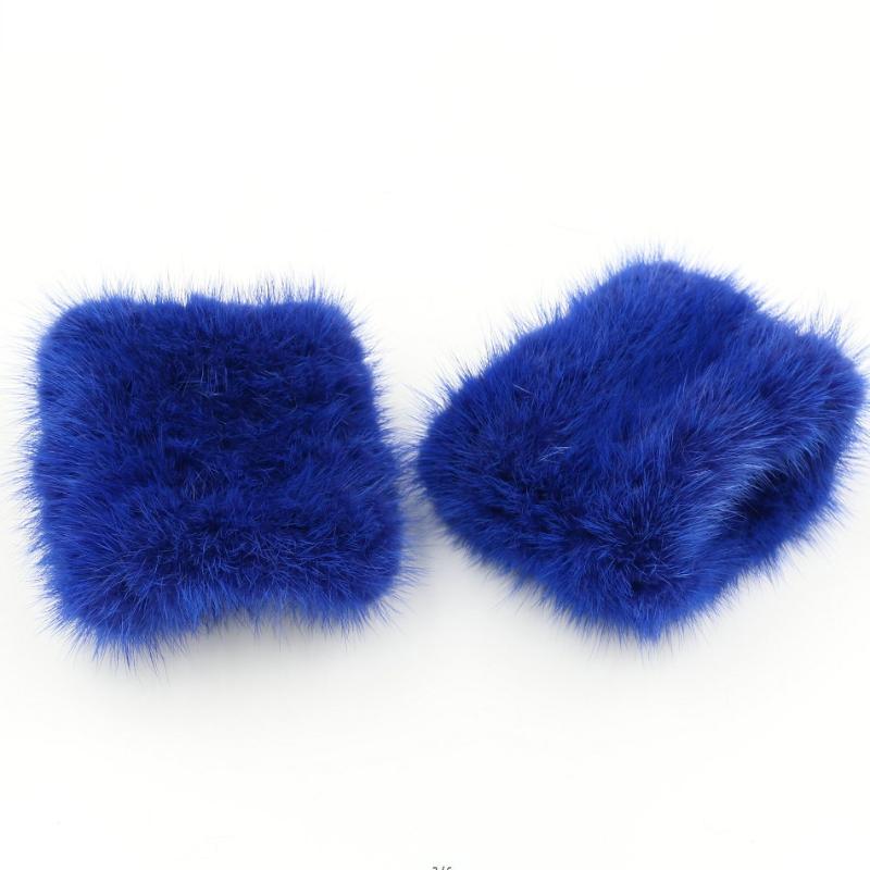 

Hand Made knitted Fur real Glove mittens