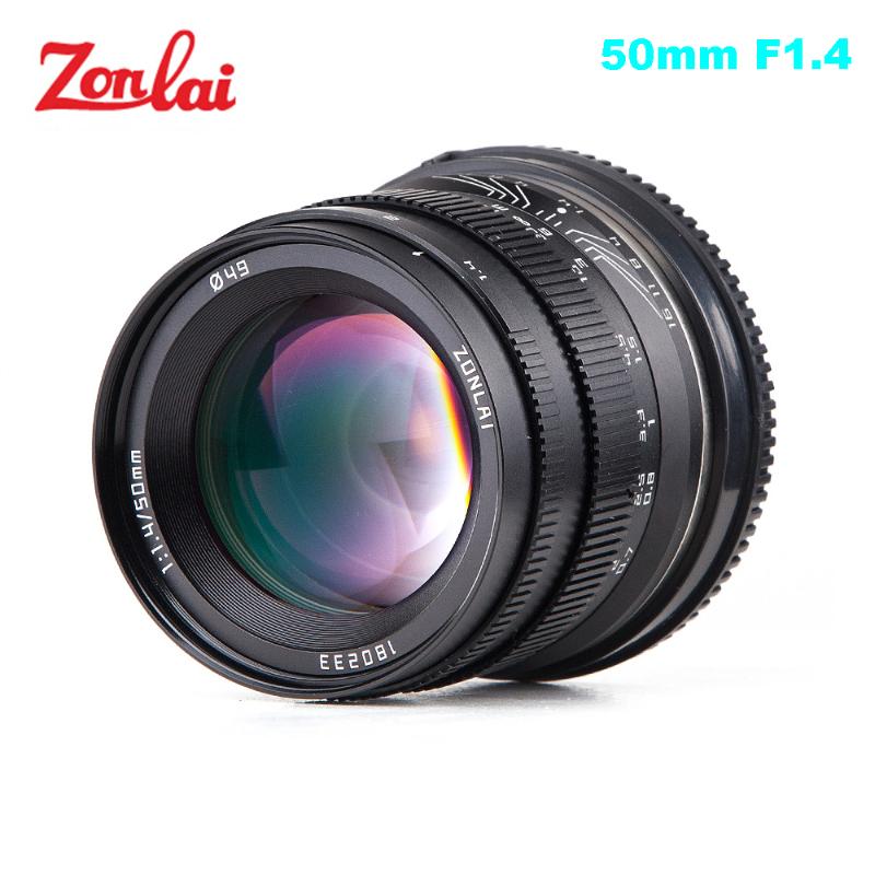 

Zonlai 50mm F1.4 Prime Lens Large Aperture Manual Focus Lens 195g for Sony E-mount for Fuji Canon EOS-M Mount Mirrorless Camera