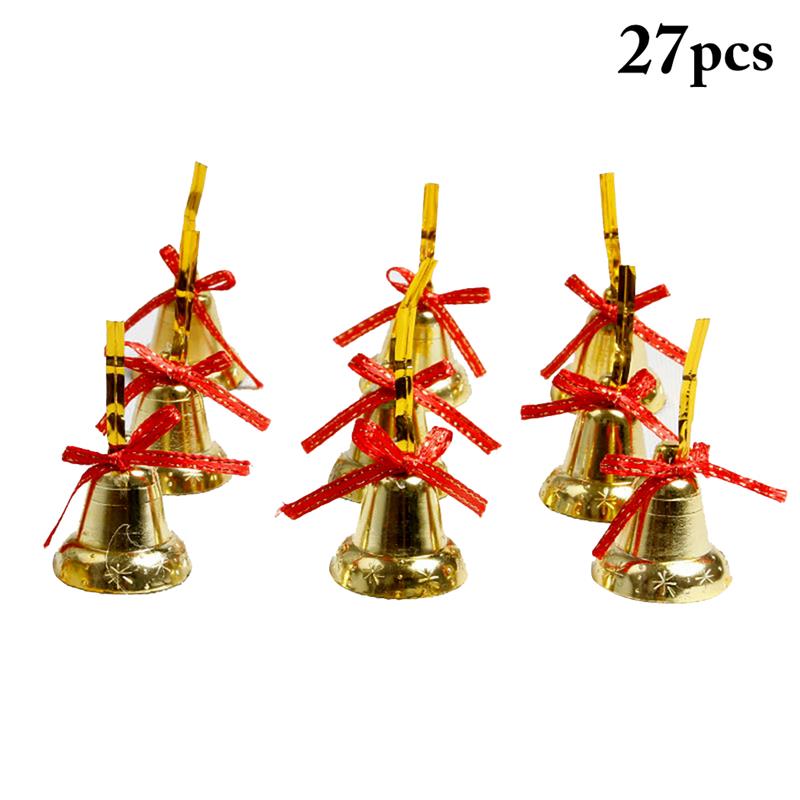 

27pcs 3cm Mini Jingle Bells Gold Color Navidad Hanging Metal Bell Wedding Christmas Decoration Accessories Bells For Crafts