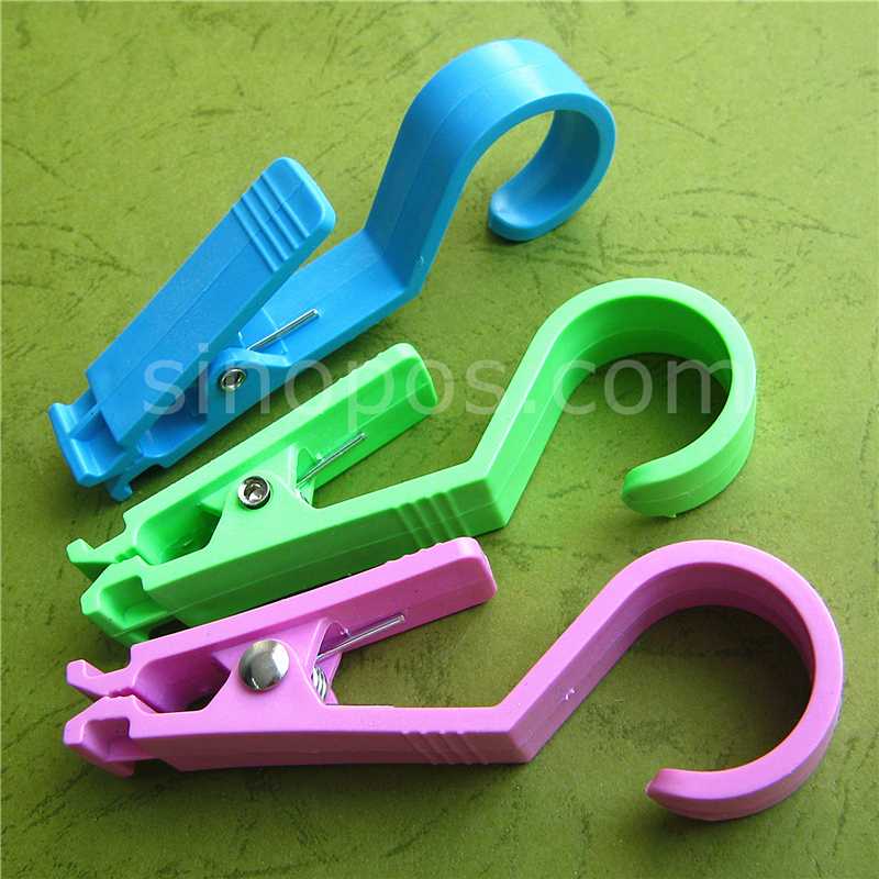 

Hangrail Size Divider Merchandise Clips Colored, textile fabric swatch scarf rack display boots laundry clothespin hook hanger