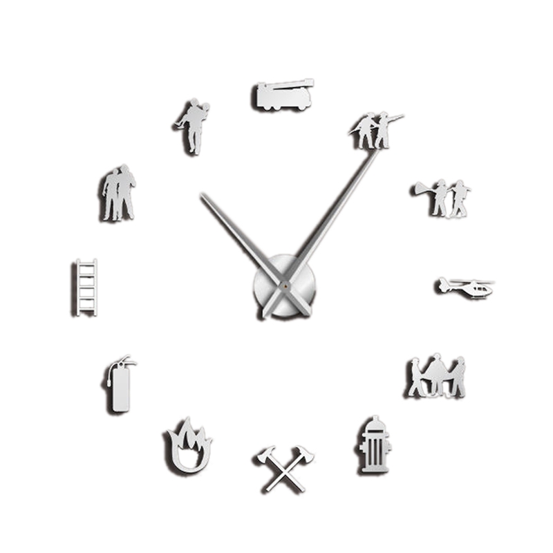 

Firefighter Love Diy Giant Wall Clock Fire Department Office Big Clock Watch Firefighting Rescue Volunteer Axe Hydrant Equipment