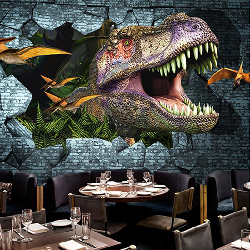 

Diantu Custom Photo Wall Paper 3D Dinosaurs Wall Painting Mural Wallpaper Bedroom /kid'sroom / KTV / Bar Backdrop Mural, Silk cloth
