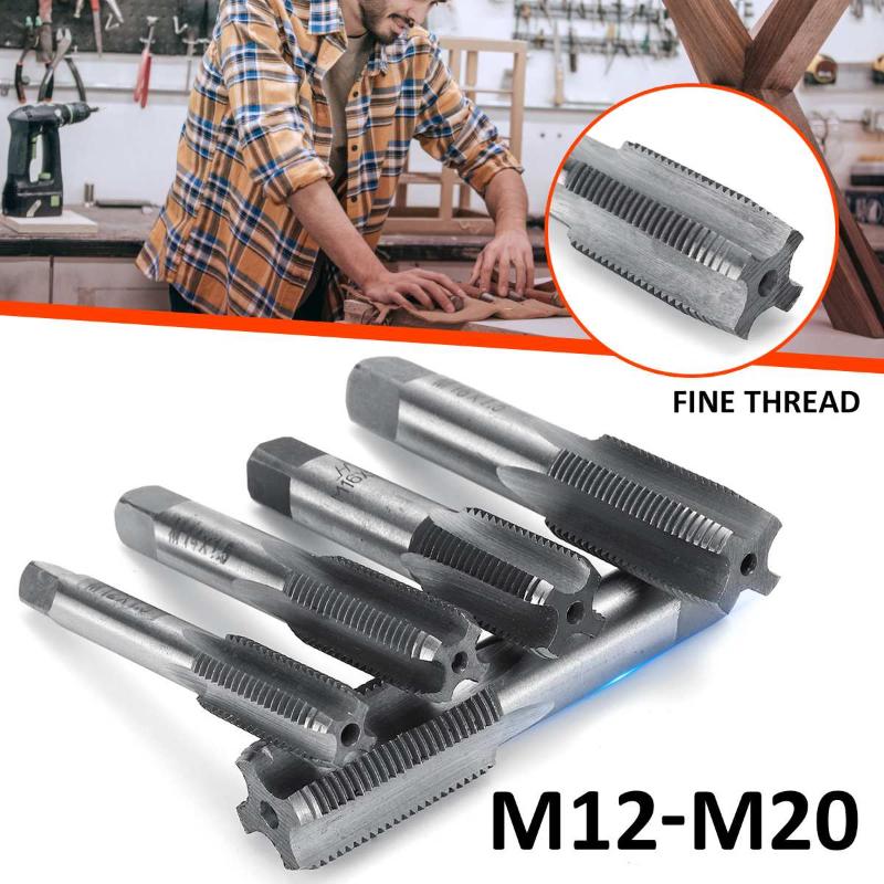 

2Pcs/Set M12 M14 M16 M18 M20 1.5mm Pitch HSS Right Hand Straight Fine Thread Tap Metric Plug Hand Tap Tools