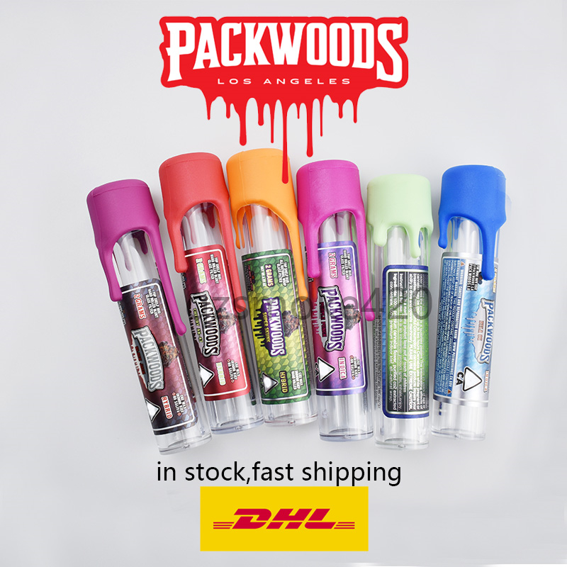 

Empty Packwoods Pre Roll Joint Packaging Plastic Tube with Stickers Child Resistant Caps 2 Grams Pre roll Blunt VVS 2020 future Hurricane