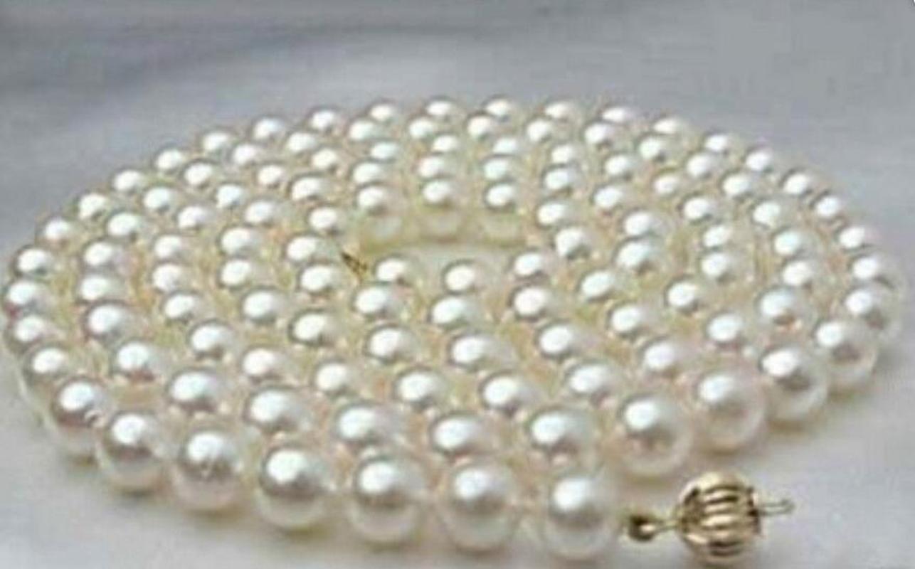 

Chains Beautiful 8-9mm White Round Salt Water Cultured Pearl Necklace 36" 50"