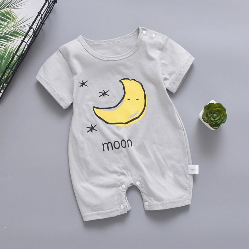 

MUQGEW Newborn baby boy clothes Girl Short Sleeve Jumpsuit Sun Cloud Moon Print Rompers pasgeboren baby kleding#y2, Sky blue
