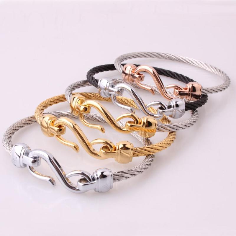 

Granny Chic new arrival spring wire line colorful titanium steel bracelet stretch Stainless steel Cable Bangles for women