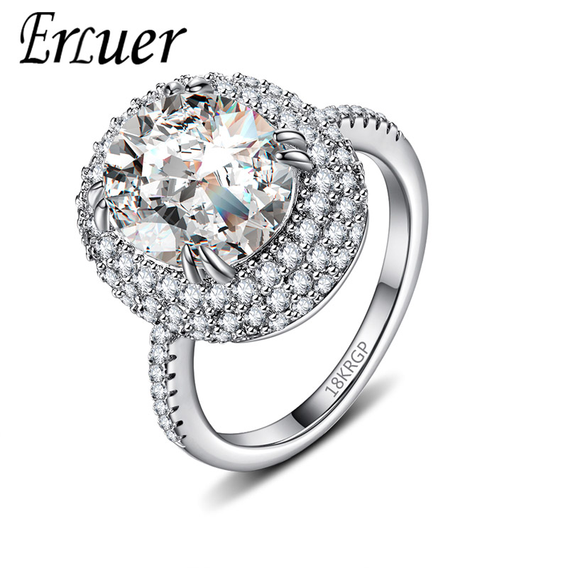 

ERLUER Brand Hot Crystal Silvery Women Leaf Engagement Rings Ring Girls Austrian Crystals Gift Rings for Femme