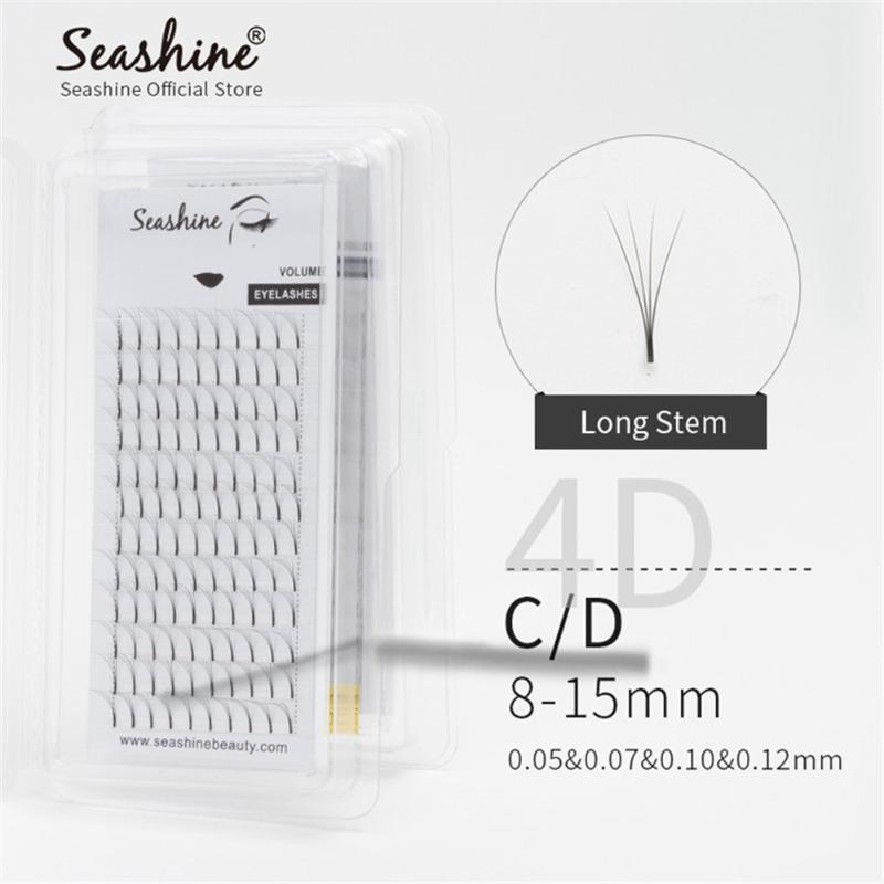 

Seashine Long Stem 12 Rows Russian Volume Lashes Handmade Eyelashes Extension Pre Made Fans Supplies High Quality 2D 3D 4D 5D 6D