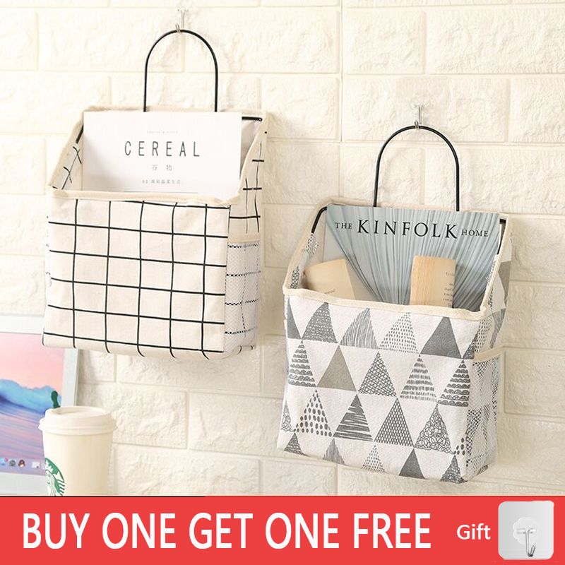 

Wall Hanging Storage Bag Bedside Sundries Storage Organizer Dorm Room Phone Book Magazine Bag Holder With Hook Bed