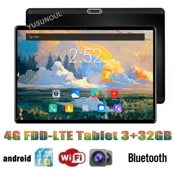 

Super Glass 10 inch Tablet pc 8 Core 3GB RAM 32GB ROM 1920*1200 IPS 4G LTE Phone Call 2.4/5G WiFi Android 7.0 Tablets 10 10.1, Black