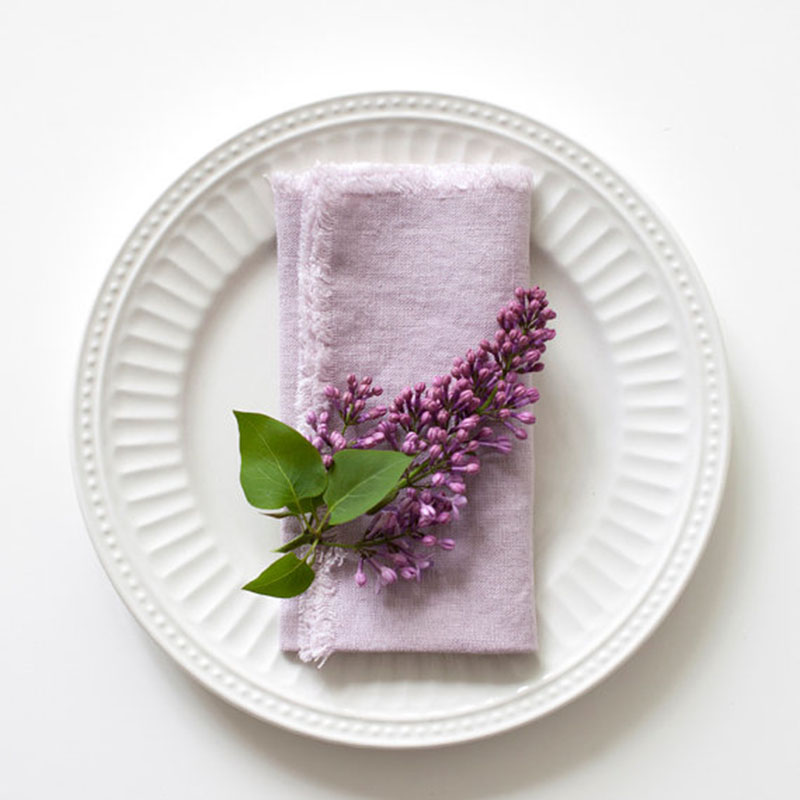 

Table Napkin 4psc /lot Fringe 100%Pure Linen Napkins 48*48CM