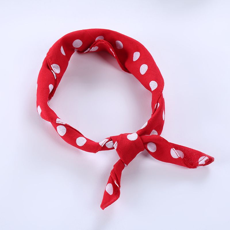 

55x55cm Women Unisex Vintage Large Polka Dot Square Scarf Cotton Sport Head Wrap Bandana Multifunction Hip-Hop Dancing Wristband
