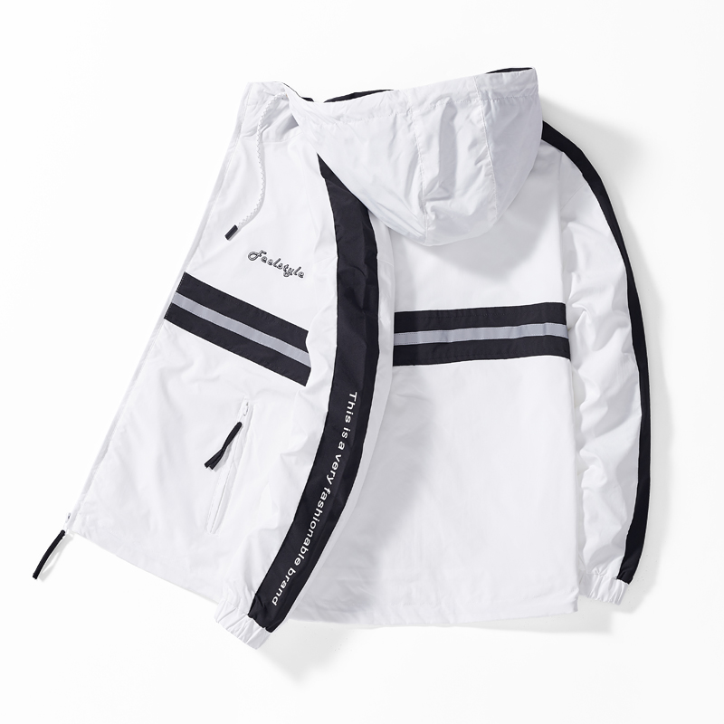 

2020 Spring Summer Man Casual Hoodie Jacket Men Waterproof Men's Clothing Windbreaker Coat Male Outwear chaqueta cuero hombre, Black