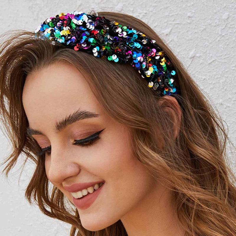 

LEVAO Sequin Headband New Women Girls Shiny Turban Head Hoop Hair Band Bezel Hairband Hair Accessories Headwear Fashion Female