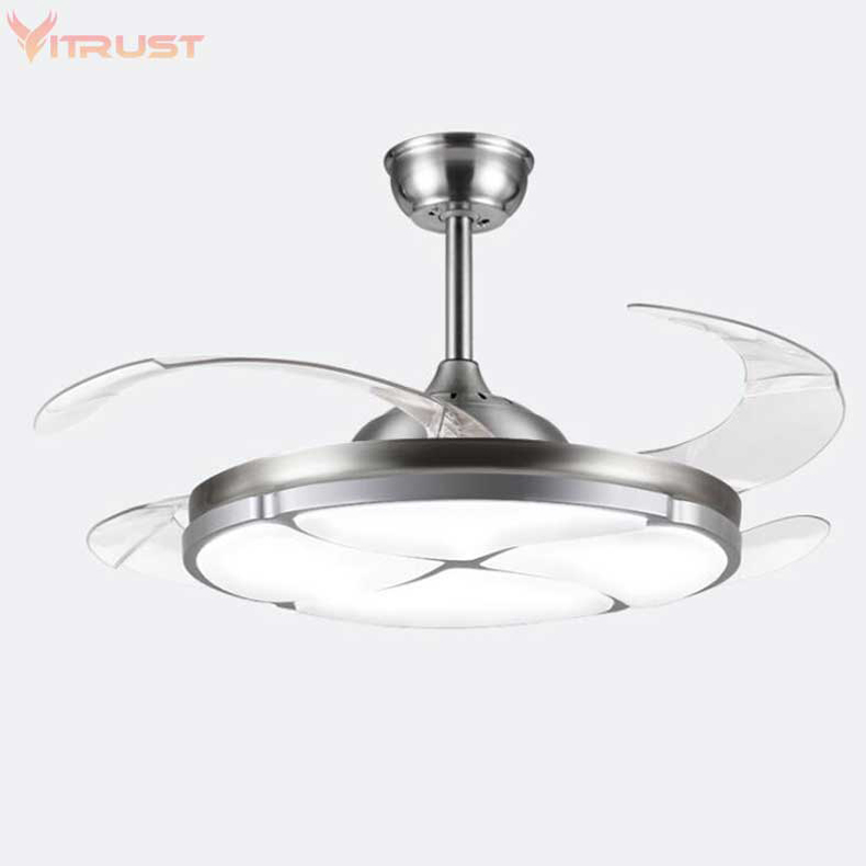 

AC110/220 42 inch Ceiling Fan with LED Light Retractable Ceiling Fan with LED Light Invisible Blades Color Remote