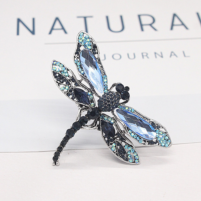 

JUJIE Crystal Dragonfly Brooches For Women 2020 Vintage Insect Brooch Pin Animal Broche Jewelry Dropshipping