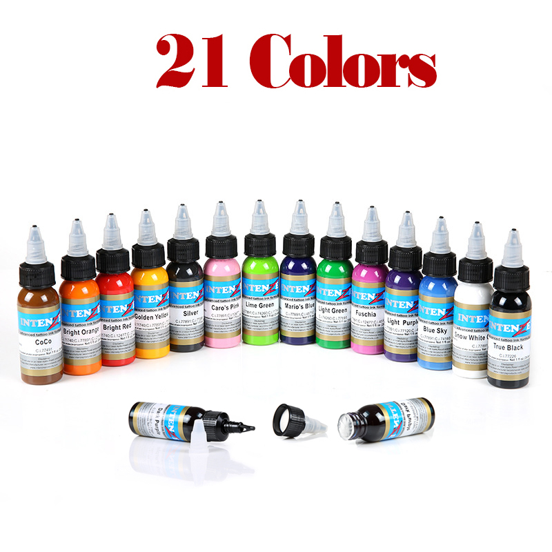 

21 color tattoo ink pure plant small tattoo color set 30 ml eyebrow brown permanent