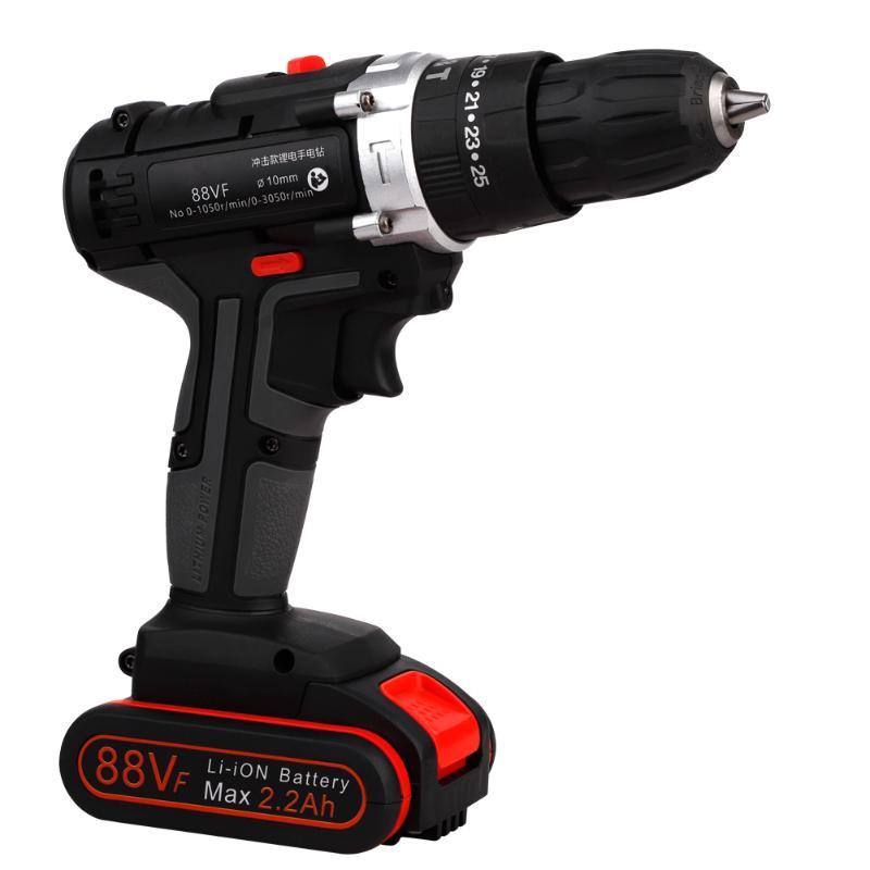 

Li-ion Rechargeable Battery 2 Speed Adjustment Brushless Cordless Electric Drill 450/1450r/min Power Tools