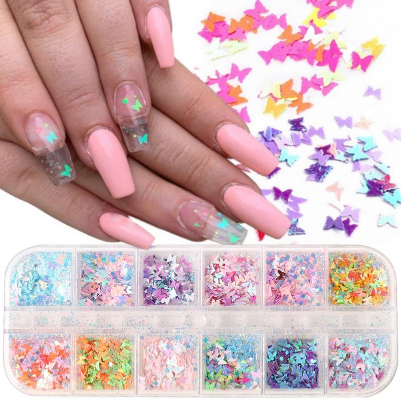 

1 Sets Fashion Beautiful 3D Laser Butterfly Sequins Nail Art Flakes Glitter Foil Decoration New Nails Accessories Ongle Charms