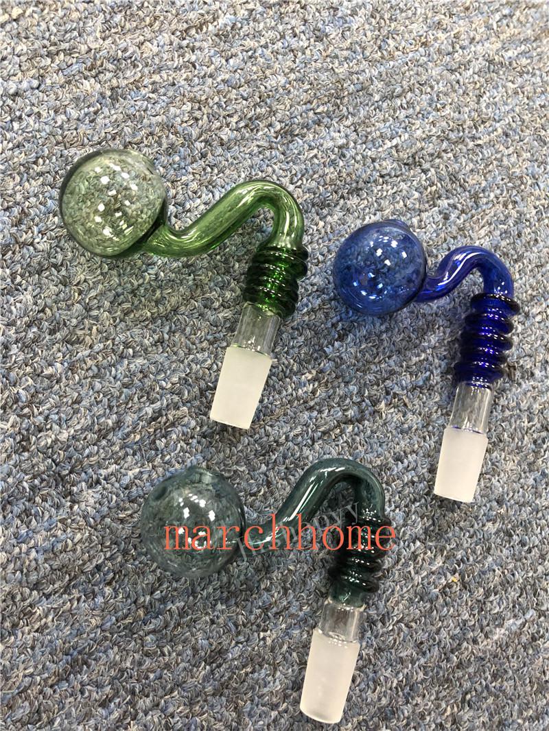 

New Glass Pipe Smoking Handle Pipes Curved Mini 7.8cm Smoking Pipes Hand Blown Recycler Best Oil Burner