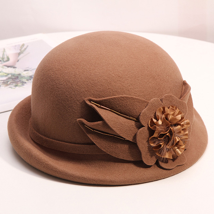 

LongBaiLi Fashion Wool Felt Bowler Hats For Women Free Shipping PWSV020, Black