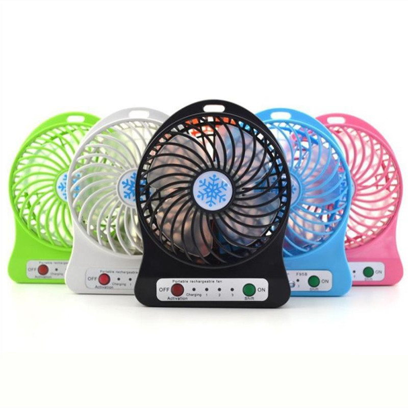 

Mini Portable Fan Usb Air Cooler 4-inch 3 Modes Speed LED Lighting Function Desktop Fan Student (without battery)