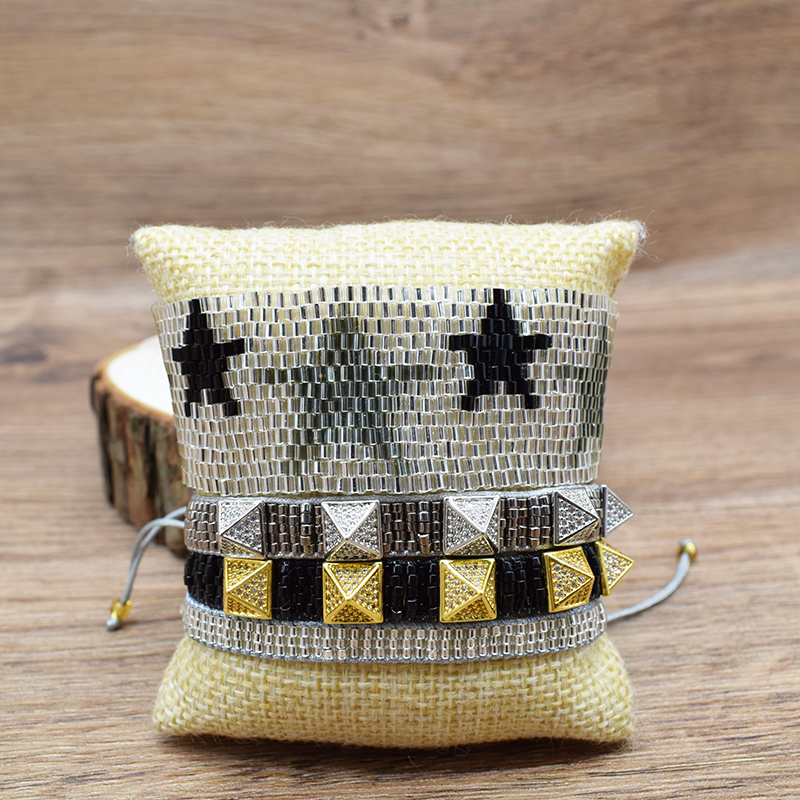 

Rttooas MIYUKI Beads Bracelets Women Sliver Stars Fashion Rivet Jewelry Pulseras Mujer 2020 Handmade Bead