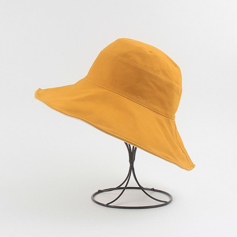 

Double-sided fisherman hat female tide summer UV protection big eaves Japanese wild sunscreen cover sun hat, Black