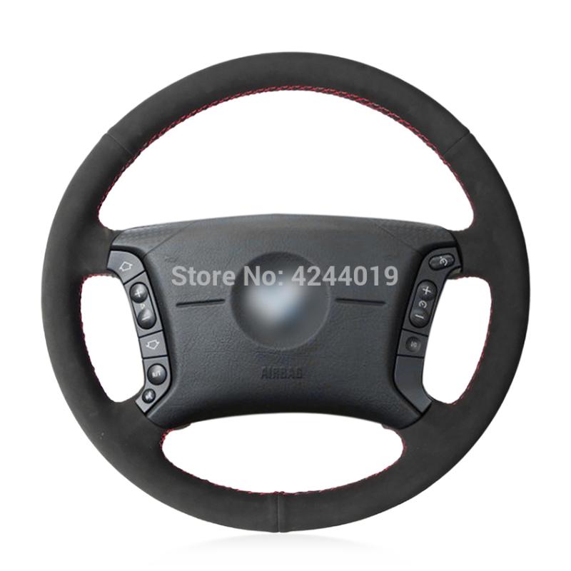 

Car Steering Wheel Cover Steering Wrap Black Suede Hand Sewing DIY For E46 318i 325i E39 E53 X5