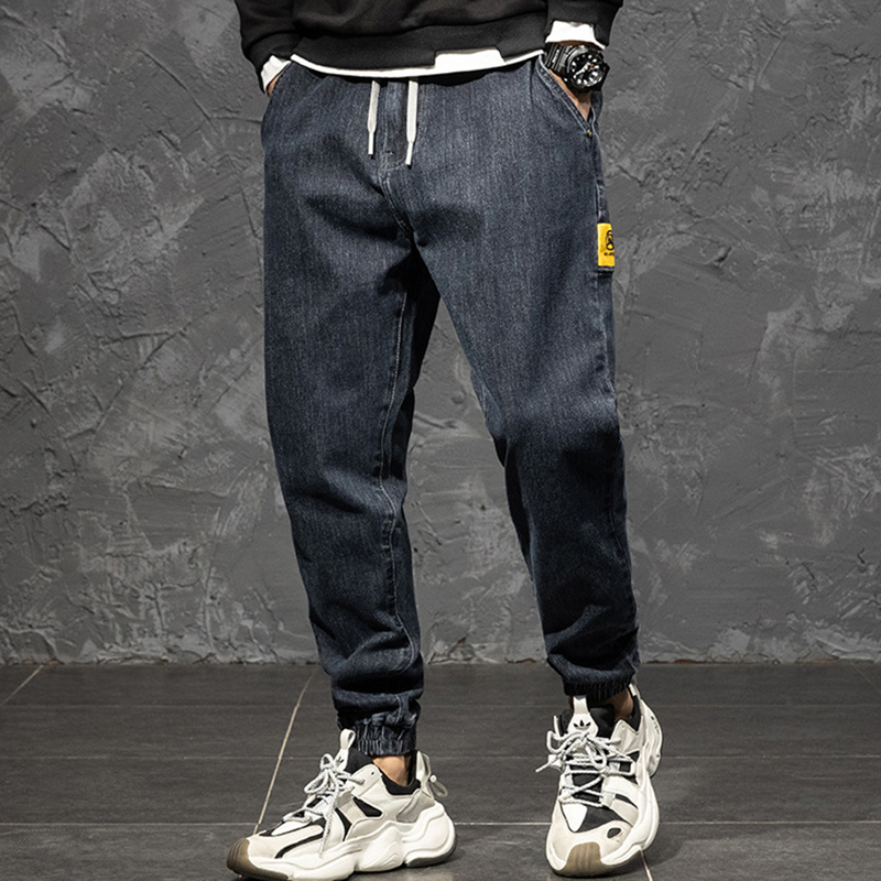 

Add Fertilizer To Increase men's Autumn Trendy Men Jeans Plus Size Jeans Men Loose Elastic Elastic Waist Trousers, Blue