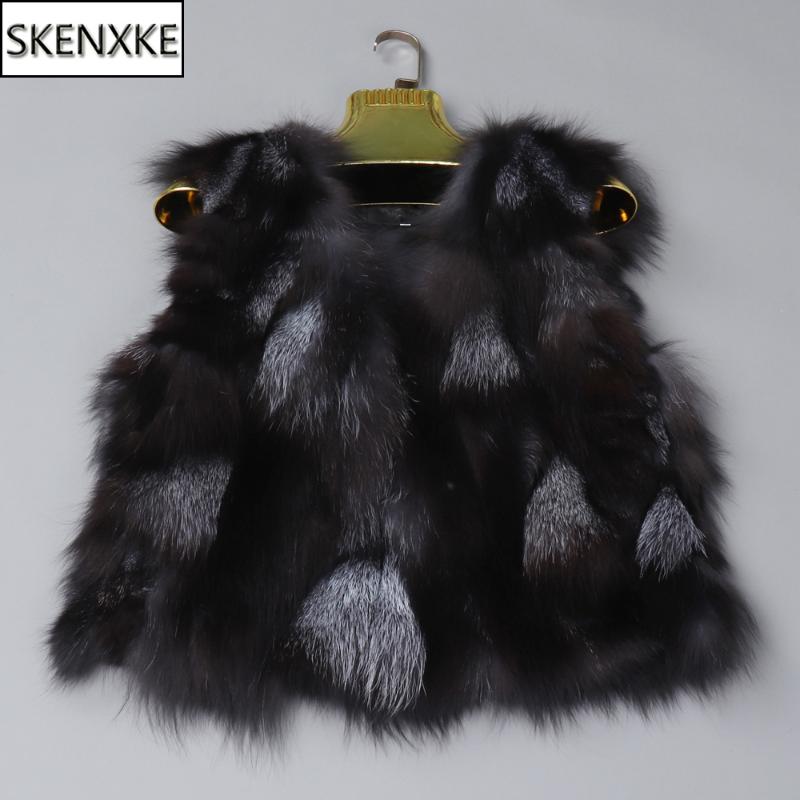 

2020 New Women Autumn Winter Genuine Real Sliver Fur Vest 100% Real Natural Fur Sleeveless Coat Lady Gilet, Silver fur