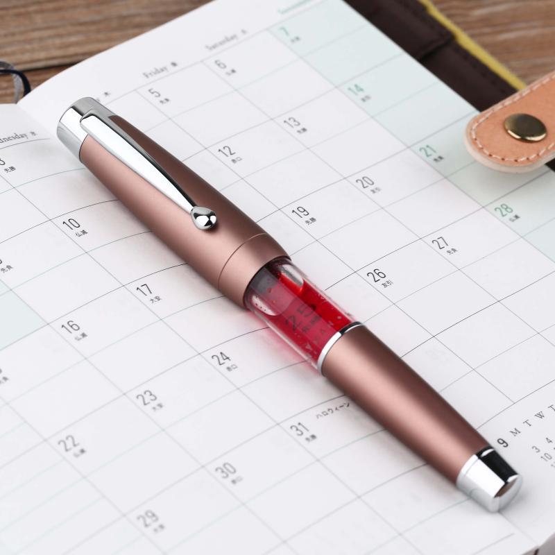 

Moonman T2 Acrylic Metal Matte Body F Nib Ink Pen Elastic Piston Fountain Pen, Red